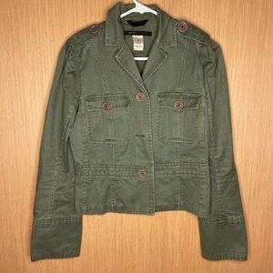 Marc Jacobs Womens Utility Jacket Button Front Sz 6 Green Long Sleeve Cotton